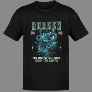 Kraken From The Abyss graphic T-shirt on plain background