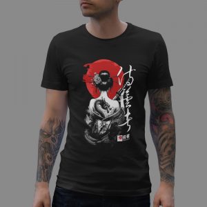 Streetwear look with Geisha Dragon graphic T-Shirt